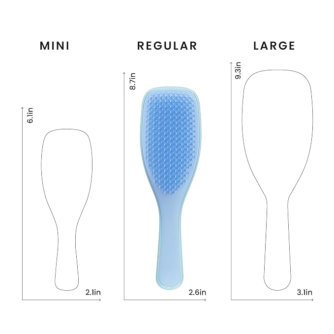 Tangle Teezer Ultimate Detangler Brush, Straight to Wavy, Denim Blues | Patented two-tier, regular-flex teeth reduce breakage & split ends on wet or dry hair; Shower-friendly hairbrush for all ages