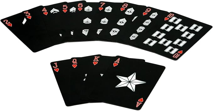 Military Gift Shop USMC Black & Silver Foil Metallic Marine Corps-USMC B&S Playing Cards