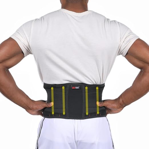 MOTEK Back Support Brace for Men & Women (Medium 28-36") | Breathable Material, Lightweight Support, Dual Adjustable Straps | Lower Back Pain Relief | Lumbar Support