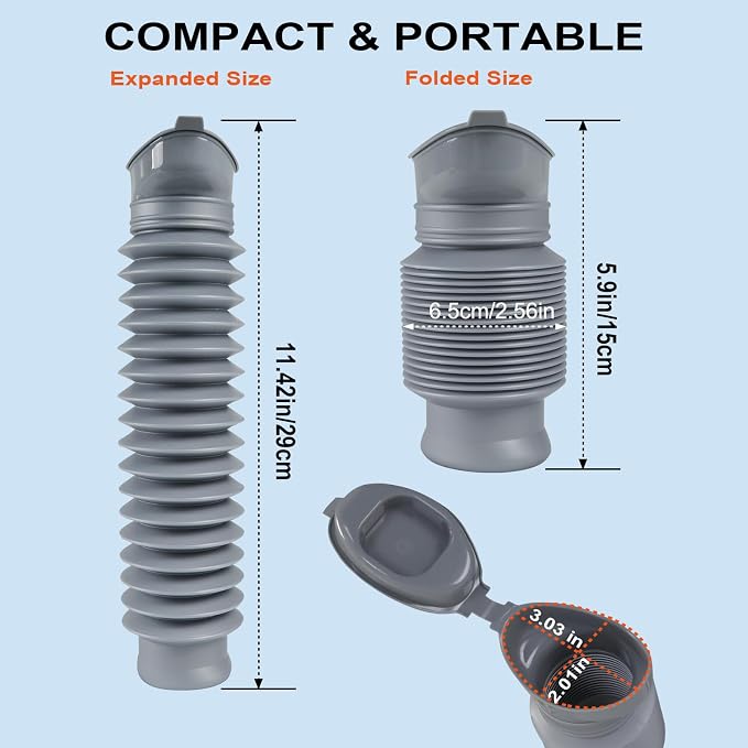 Pee Bottles for Men,Portable Urinal for Men,Collapsible Urine Bottle 750ML | Car Urinals for Men and Women,Emergency Urinal Bottle Shrinkable Pocket Toilet for Travel,Camping,Traffic Jam,Road Trips