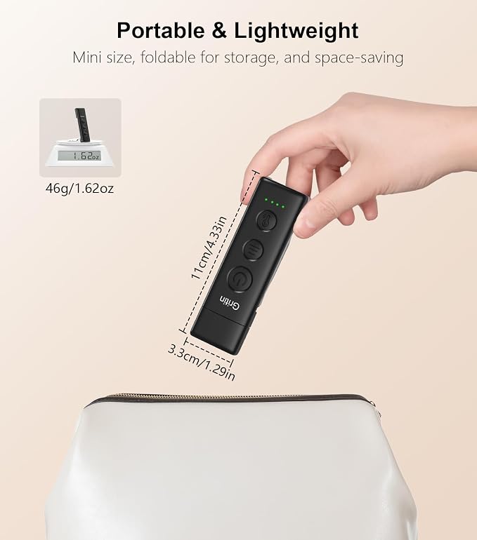 Gritin Book Light Rechargeable, Clip on LED Reading Light for Books in Bed | Eye Caring 3-Color & 5-Brightness, Stepless Dimming, Long Lasting, Compact Size Flexible Book Lamp for Bookworms-Black