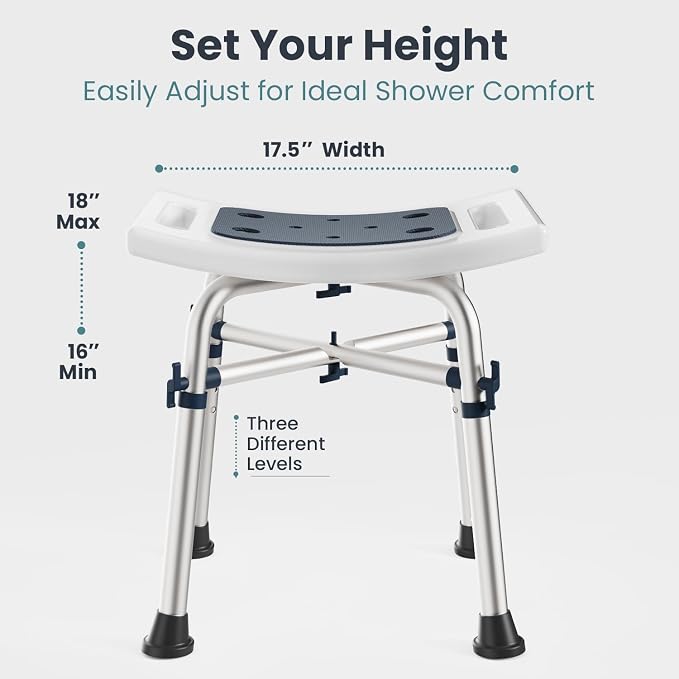 PELEGON® Shower Chair for Inside Shower (300 lb) - Adjustable Height Shower Stool - Shower Seats for Adults, Bath Stools for Shower to Sit, Shower Chair, Shower Stools for Adults Sitting - Teal