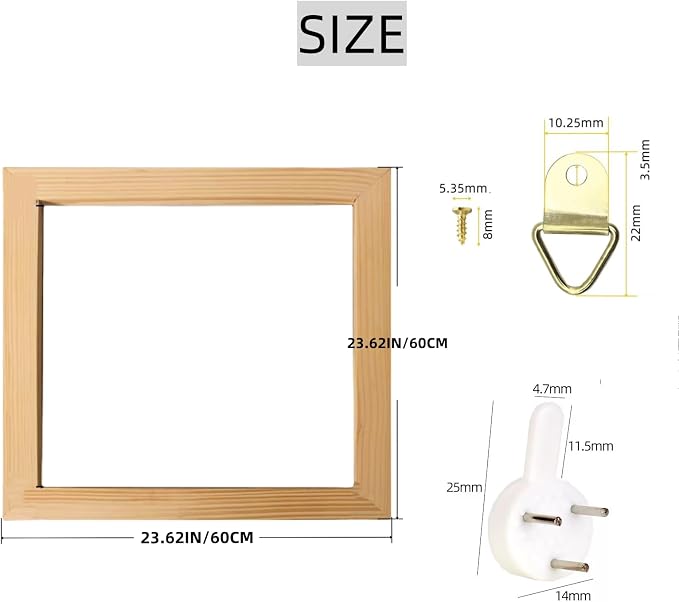 Wooden Frame DIY Picture Frames Art Suitable for Home Decor Painting Digital Diamond Drawing Paintings, Display Pictures 23.6x23.6 picture frames for wall (60 * 60CM)