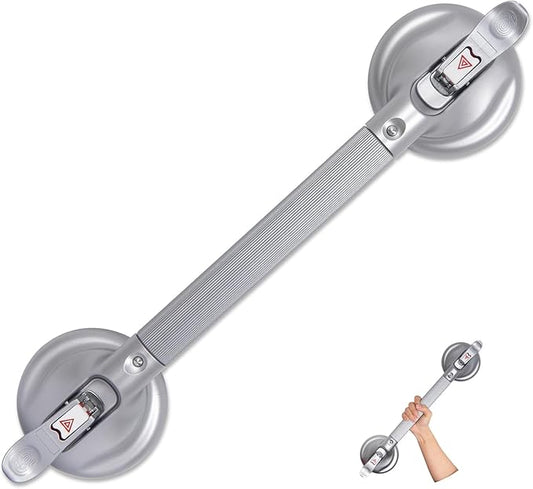 21inch Upgrade Suction Shower Grab Bar, Portable Shower Handle Bar Suction Grip Bar Bathtub Handle with Strong Hold Suction Cup Fitting and Rapid Release for Bathroom(Max Capacity :300lb