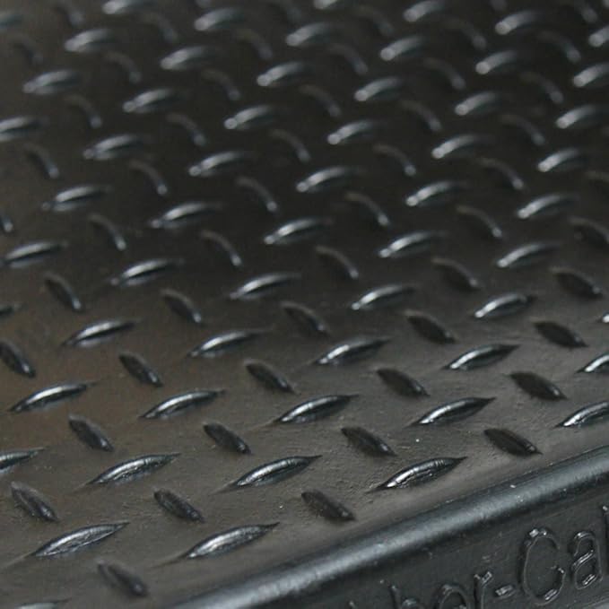 Rubber-Cal Diamond-Plate Non-Slip Rubber Tread Stair Mats (6 Pack), Black, 9.75" X 29.75"