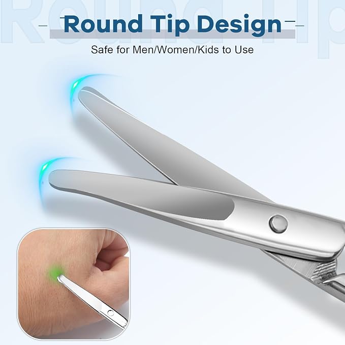 Hdama Nose Hair Scissors, Safety Blunt Tip, Facial Ear Grooming, Men Women | Small compact design for trimming eyebrow, mustache, and beard. Suitable for men and women.