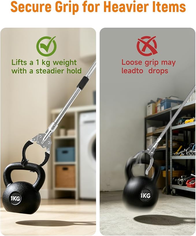 Heavy-Duty Reacher Grabber, Trash Picker Stick with Strong Magnet Anti-Slip Grip Multi-Scenario Use Foldable and Compact Litter Grabber for Easy Storage for Seniors & Litter Pickup.