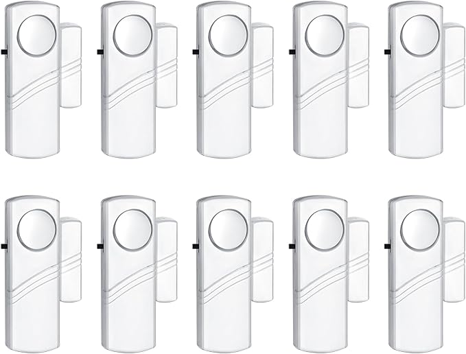 Door Window Alarm, 90DB Door Alarms for Kids Safety, Door Window Burglar Alarm, Window Pool Alarms for Home, Apartments, Offices, Hotel Rooms (10 Pack)