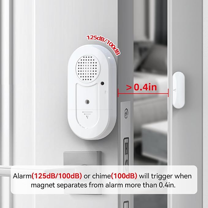 Sanjie Door Alarms When Opened,Door Window Alarm Sensors for Kids Safety/Home Security/Pool/Garage/Dementia/Toddler/Travel Security,Easy to Install,Volume Control/Loud Alert,Long Battery Life,8 Pack