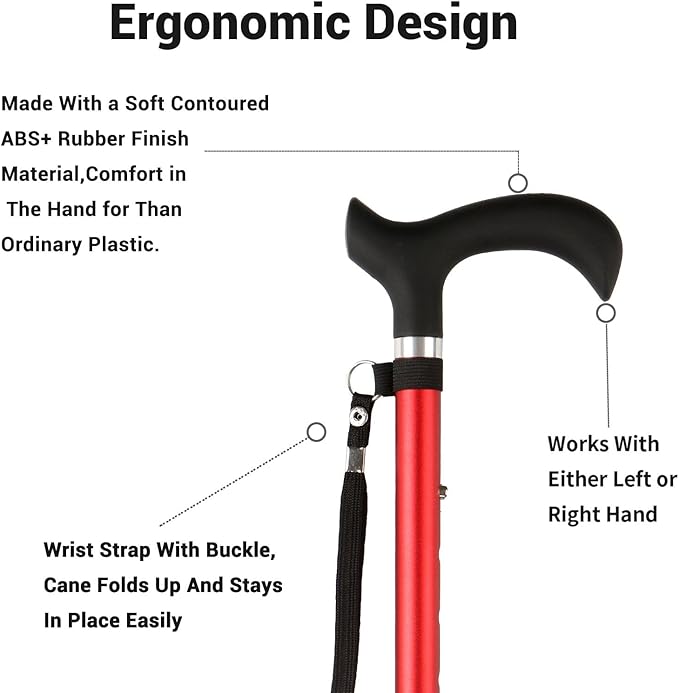 Walking Cane - Collapsible Adjustable Folding Canes for Men & Women, Walking Stick with for Seniors & Adults