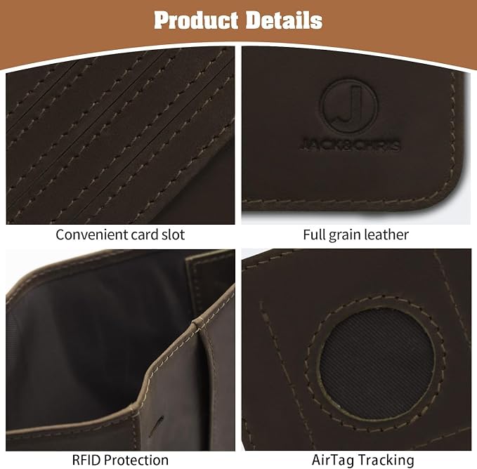 Jack&Chris Genuine Leather Handmade Passport Holder For Travel, RFID Blocking Passport Holder with Card Slots, Travel Essentials wallet with Pen Holder for Women and Men for Gifting, Coffee