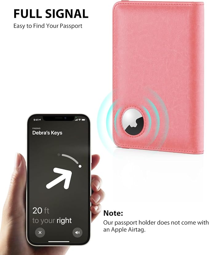 Stouchi AirTag Passport Holder – Slim RFID Travel Wallet | Ultra-slim, Waterproof PU Leather, 5 Card Slots, RFID Blocking, AirTag Slot – Perfect for US Passports