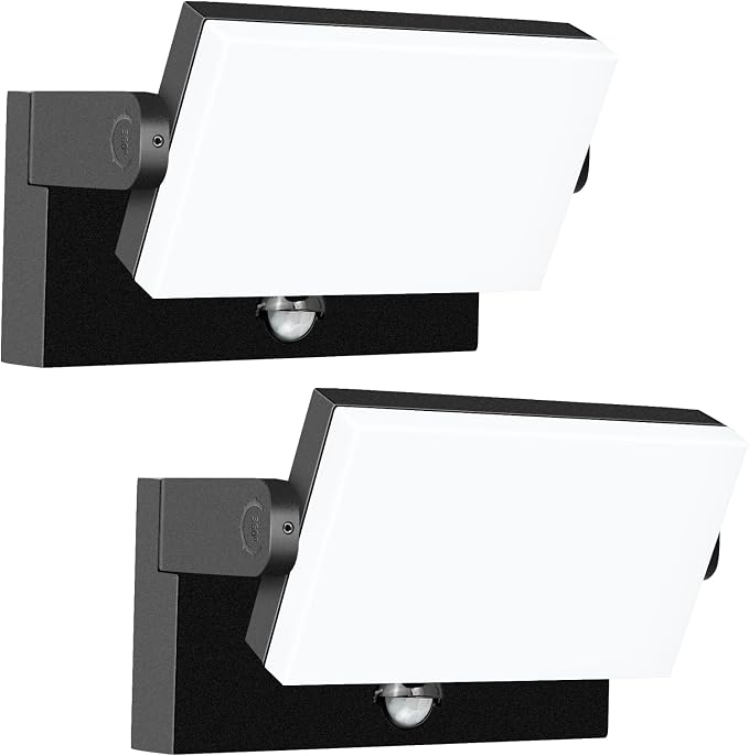 60W LED Motion Sensor Outdoor wall Light Fixtures,2 Pack | 3CCT,Flood Light,5000 Lumen,360°Adjustable Head,IP65 Waterproof,Commercial Security Lighting for House,Garage,Barn,Proch