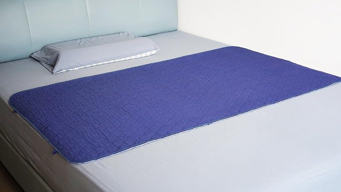 Upgraded Pack of 2 Careboree Washable and Waterproof Bed Pads for Incontinence 34X60 inches Underpads Reusable Anti-Slip Extra Absorbent Draw Sheet for Mattress Navy Blue