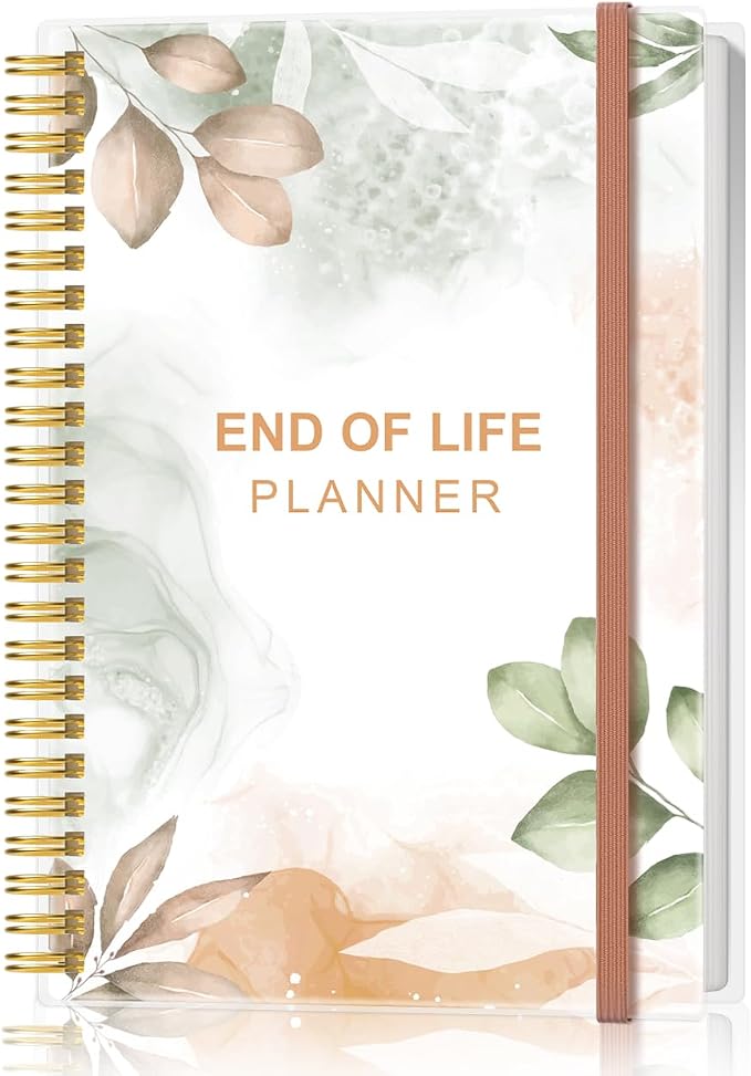 End of Life Planner – Final Arrangements Organizer for Beneficiary, Will Preparation, Last Wishes & Funeral Planning, 5.8" x 8.5", Rose Leaf