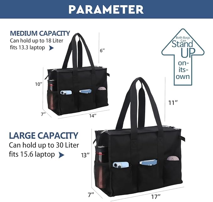 ABAMERICA Nurse Bags for Work Nursing Bag Multiple Pockets Waterproof Organizing Zip Top Clinical Bag for Nursing Students