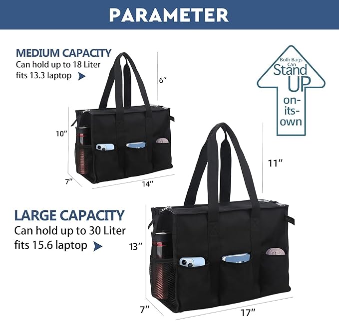 ABAMERICA Nurse Bags for Work Nursing Bag Multiple Pockets Waterproof Organizing Zip Top Clinical Bag for Nursing Students