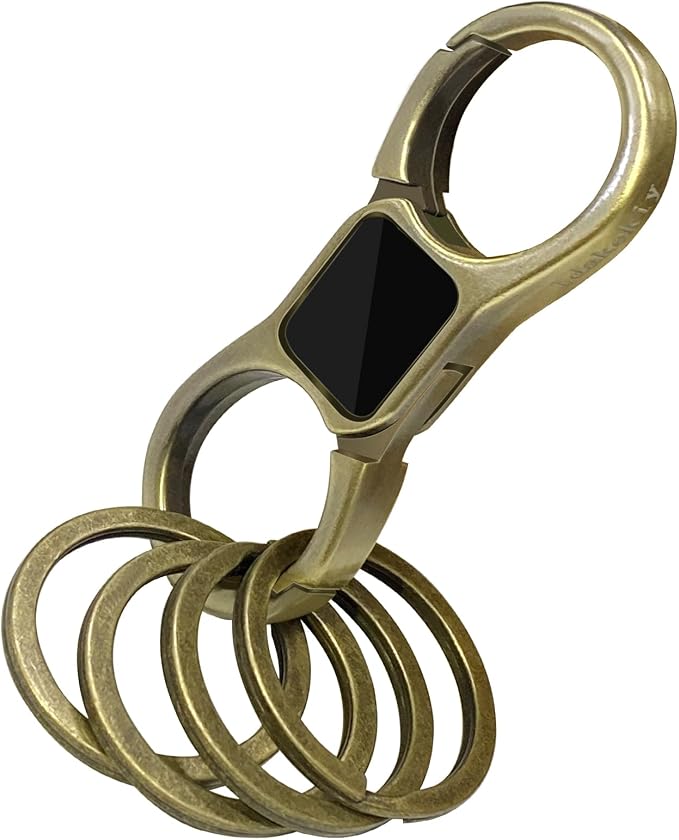 Idakekiy Key Chain Quick Release Spring with 4 Key Rings Heavy Duty Car Keychain Organizer for Men and Women