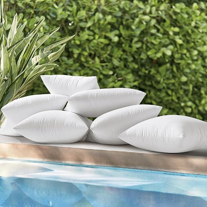 MIULEE 16x16 Inch Outdoor Pillow Insert Waterproof Decorative Throw Pillow | Square Garden Pillow Form for Patio Sofa Couch