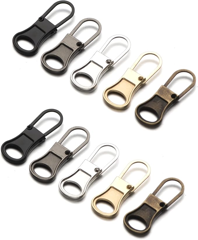 Mizeer Zipper Pull Replacement for Jacket, Perfect for Small Hole Zippers, Detachable Small Zipper Pulls Tab Repair for Clothing Jackets Boots Purse
