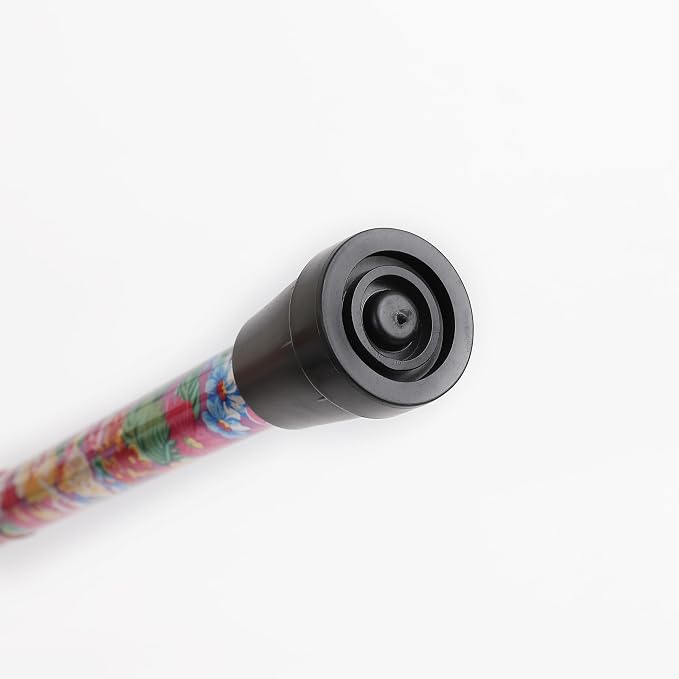 Folding Lightweight Walking Stick - Adjustable Aluminum Metal Collapsible Travel Cane with Non-Slip Rubber Base