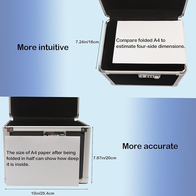 lock box with code, Large Lock Box for Storing Medications & Valuables with Code, 10x8x7.25 Inch Aluminum Alloy Locked Storage Box