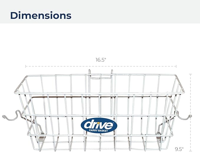 Drive Medical Walker Basket with Cup Holder for Folding Walker, White | Walker Basket Features Built-In Cup Holder for Convenient Everyday Storage on Any Folding Walker Frame