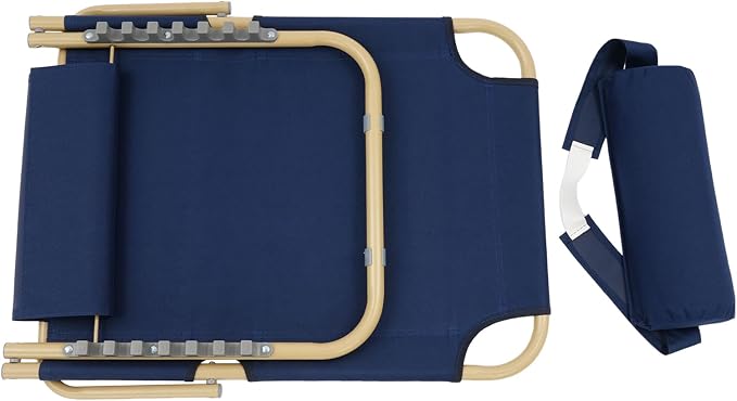 PERFERATE Bed Backrest Support Portable Bed Chair 7 Gears Adjustable Lifting Beds Backrest Folding Reading Chair with Pillow for Elderly Back Neck Lumbar Support, Beach Comfy Travel (Deep Blue)