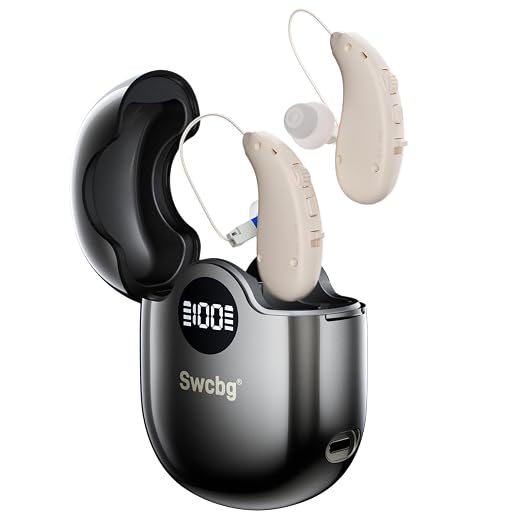 Hearing Aids for Seniors FDA 3-Mode Rechargeable Invisible | FDA-registered digital hearing aid, noise cancelling, 36hr case, 3 modes, lightweight invisible fit for elderly daily use
