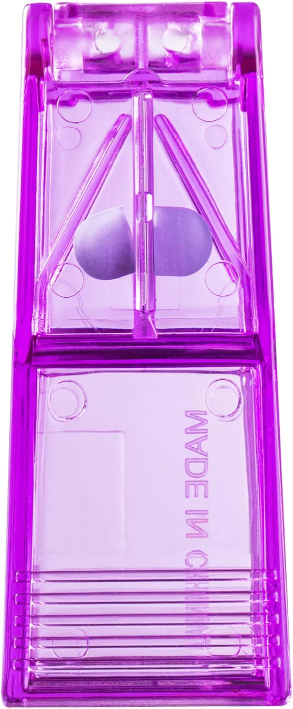 Ultrassist Pill Cutter and Splitter for Cutting Small or Large Pills, Accurate Medicine Splitter with Stainless Steel Blade, Transparent Vitamins Slicer Assorted Colors