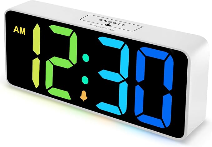 DreamSky Large Digital Alarm Clock Big Number for Seniors/Visually Impaired | RGB 9 Inches Desk Clock for Bedroom, Dimmable Jumbo Display, USB Ports, Loud Alarm for Heavy Sleepers, Adjustable Volume