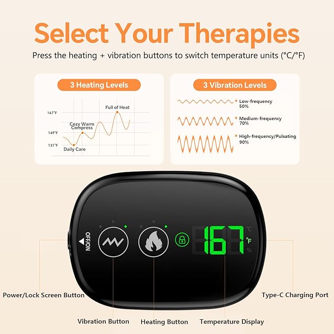 Foot Massager with Heat, Knee Shoulder Elbow 3 in 1 Feet Massager, Heated Knee Massager, Shoulder Massager with Heat Vibration, 210 mins Battery, Cordless Portable, Touchscreen Control (Grey)