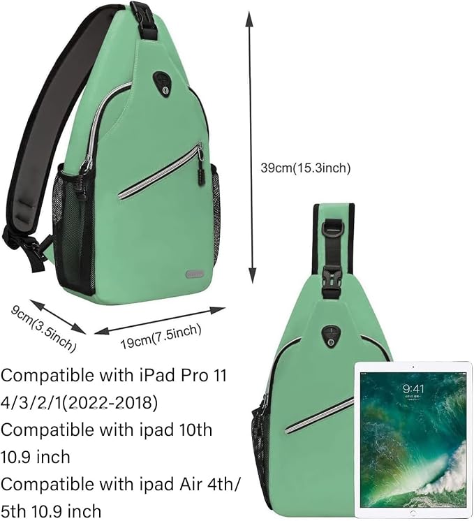 MOSISO Small Sling Bag for Men, Crossbody Shoulder Chest Daypack Bag | Sling Backpack for Casual Travel Hiking