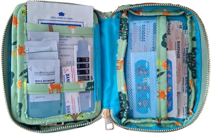 Travel First Aid Kit for Kids and Adults – 142 Pc. Includes Reusable Bag, Whistle and Compass. for Car, Home, Purse - Mini First Aid Kit Travel Size TSA-Approved.