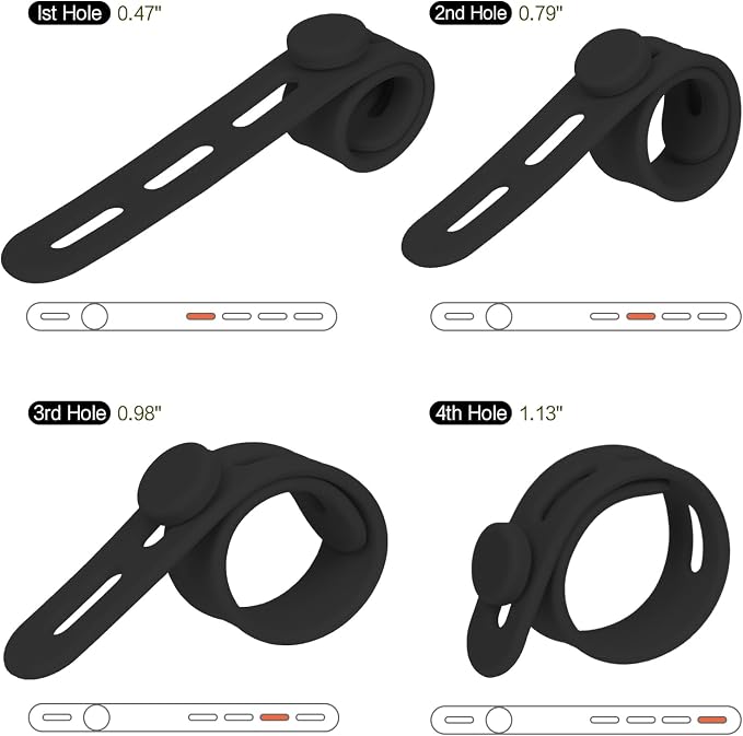 Donruby 24Pcs Silicone Cable Ties - Reusable & Washable with Locking Buckles, Adjustable Fastening Cable Management Straps, Multi-Purpose High Elasticity Cord Organizer (Black)
