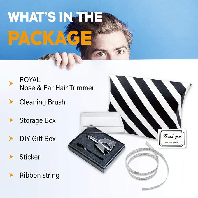 ROYAL [Made in Korea] Nose Hair Trimmer for Men Birdie, Manual, Battery-Free, Waterproof, Painless with Twelve Dual-Edged Blades, Present, Gift, Patented Mechanism ET-4