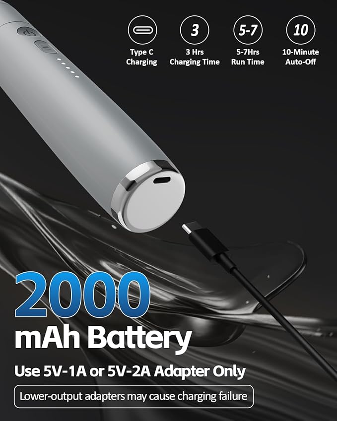 2-in-1 Detachable Percussion Massage Gun with Extension Handle, Back Massager for Pain Relief Deep Tissue Muscle Massager for Arm Shoulder Lower Back Thigh Waist Grey