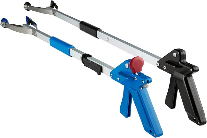 32" EZ Reacher Deluxe Locking Indoor Reacher Grabber, 5-lb. Pickup Capacity & ArcMate 40" EZ Reacher Suction Cup Reacher for Indoor/Outdoor Use, Pack of 2 Reachers