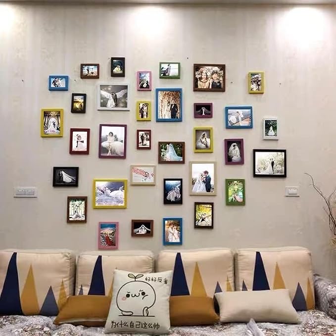 6x8 inch Picture Frame Green - Made of Solid Wood and High Definition Plexi Glass for Wall Mounting and Table Top Display Photo Frame