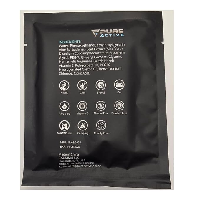 Shower Body Wipes 12"x12", 40 Individually Wrapped Personal Hygiene Body Wipes for Women and Men, Keep Clean After Gym Travel Camping Outdoors Sports, Unscented