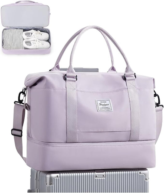 Travel Duffel Bag, Sports Tote Gym Bag, Shoulder Weekender Overnight Bag for Women