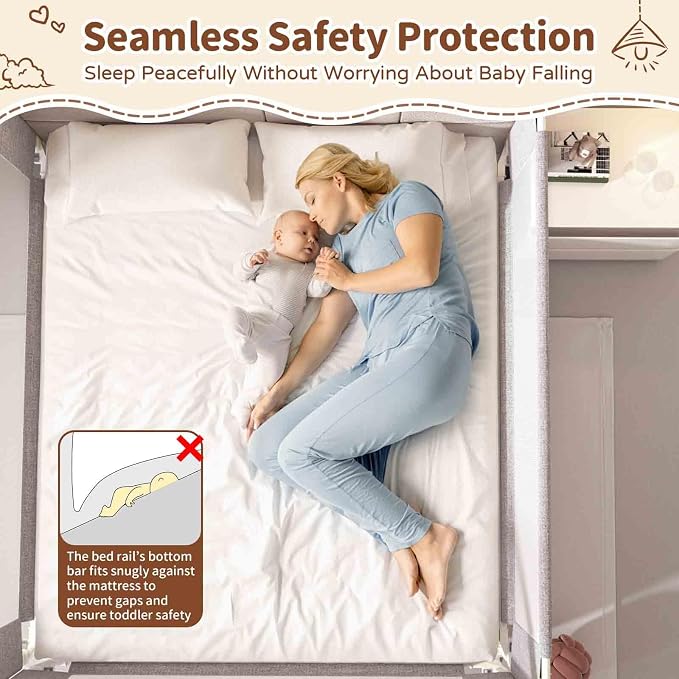 Bed Rail for Toddlers,1-Piece Height Adjustable Bed Guard Rail for Toddlers, Kids Safety Guard Rails for Twin Full Queen King Size (Gray, 1 Piece Side:78.7")