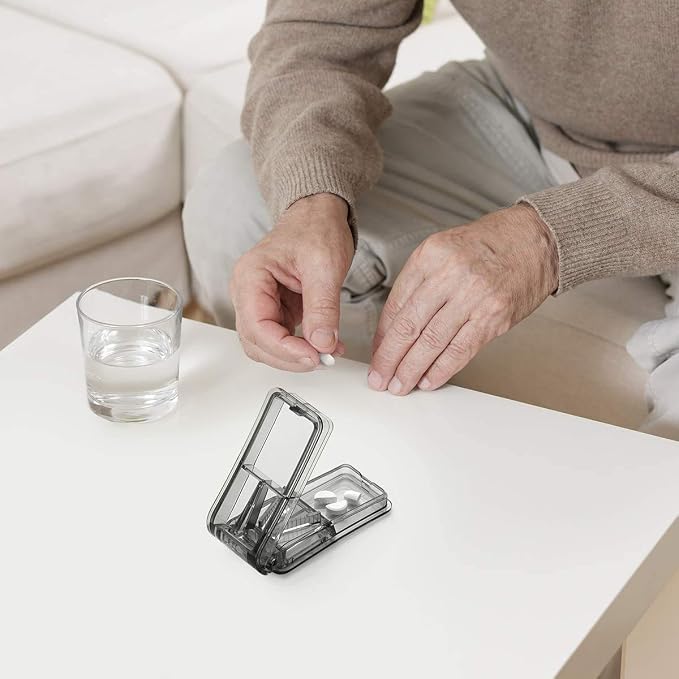 Pill Splitter for Small or Large Pills, Tablet Splitter with Stainless Steel Blade, Sharp Medicine Cutter Splitter Cleanly