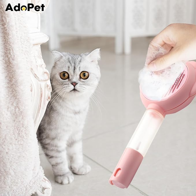 Self-Cleaning Pet Grooming Brush – Smooth Grooming Brush for Dogs and Cats, Easy Hair Removal with the Push of a Button, Gentle Shedding Remover for Small Pets