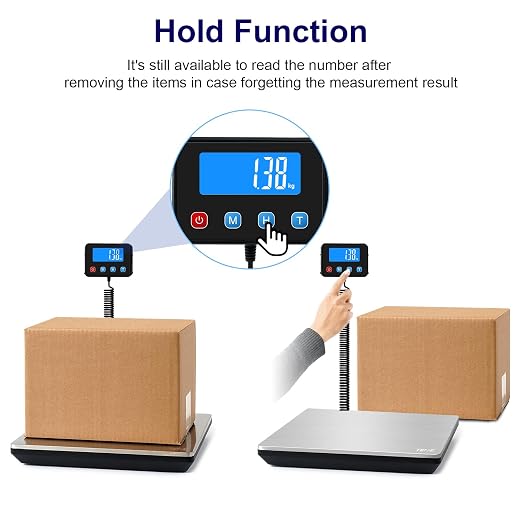 TIPRE Shipping Scale 440lbs for Packages, Heavy Duty Digital Postal Scale with LCD Display 0.35 oz High Precision Express Scale with Type-C Charging & Batteries Smart Hold/Tare for Small Business Home