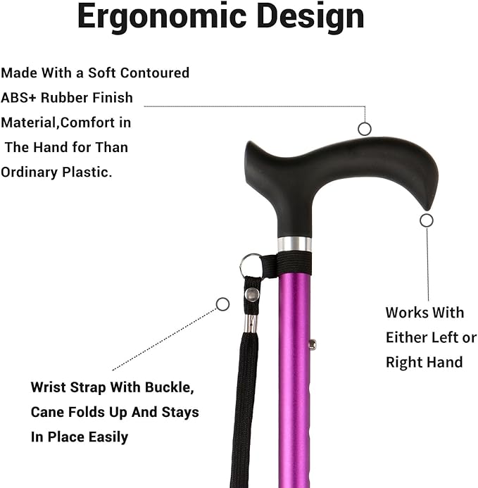 Walking Cane - Collapsible Adjustable Folding Canes for Men & Women, Walking Stick with for Seniors & Adults