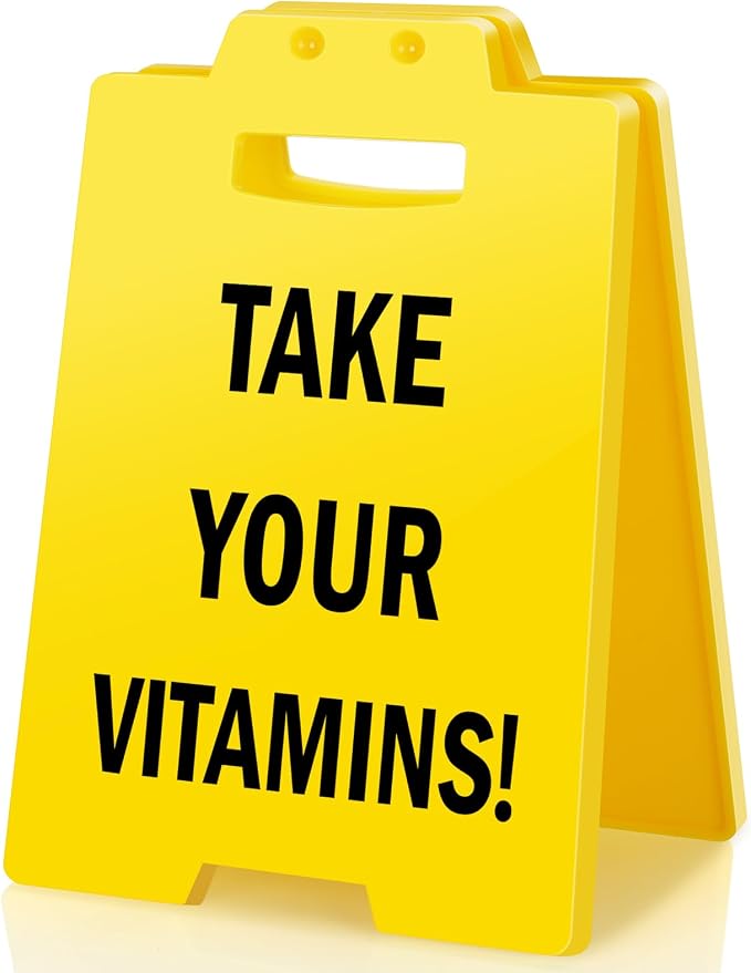 MBL Vitamins Pill Medicine Reminder - Take Your Vitamins, Funny Daily Habit Health Medical Little Reminders Desk Signs Christmas Stocking Stuffers Xmas Gift for Office Desktop Home Bedroom Kitchen