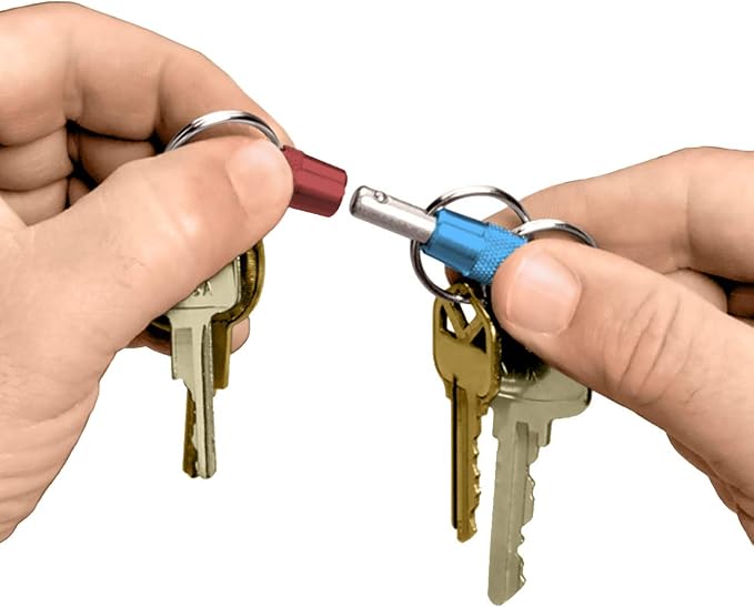 Lucky Line 3-Way Pull Apart Keychain,1 Pack, Red, Blue and Silver (71701)