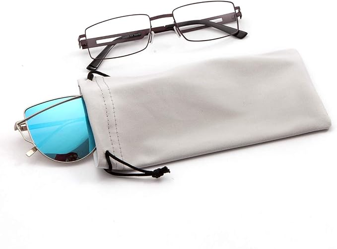 TRIUMPH VISION Glasses Case Soft Eyeglass Case Sunglass Pouch Cloth 3 Pack | Thick Microfiber Pouch Drawstring Pouch Eye Glass Bag Sunglasses Sleeve Storage, Lens Protection Cover,Cleaning Lens Screen