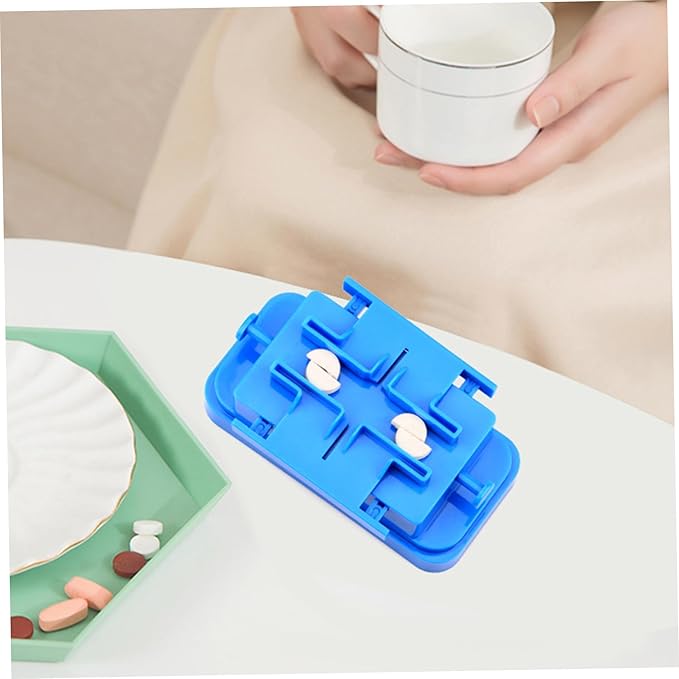 Pill Cutter 1/4 Pill Cutter, Food Grade Safe 1/4 /2, Adjustable Quartering Splitter for Small and Tiny Pills, Portable Splitter